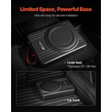 VEVOR 10-inch Actieve Subwoofer voor Auto - 300W - Zilver - Slank ontwerp voor onder de stoel