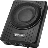 VEVOR 10-inch Actieve Subwoofer voor Auto - 300W - Zilver - Slank ontwerp voor onder de stoel