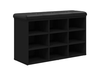 vidaXL Schoenenbank 82x32x50 cm bewerkt hout zwart