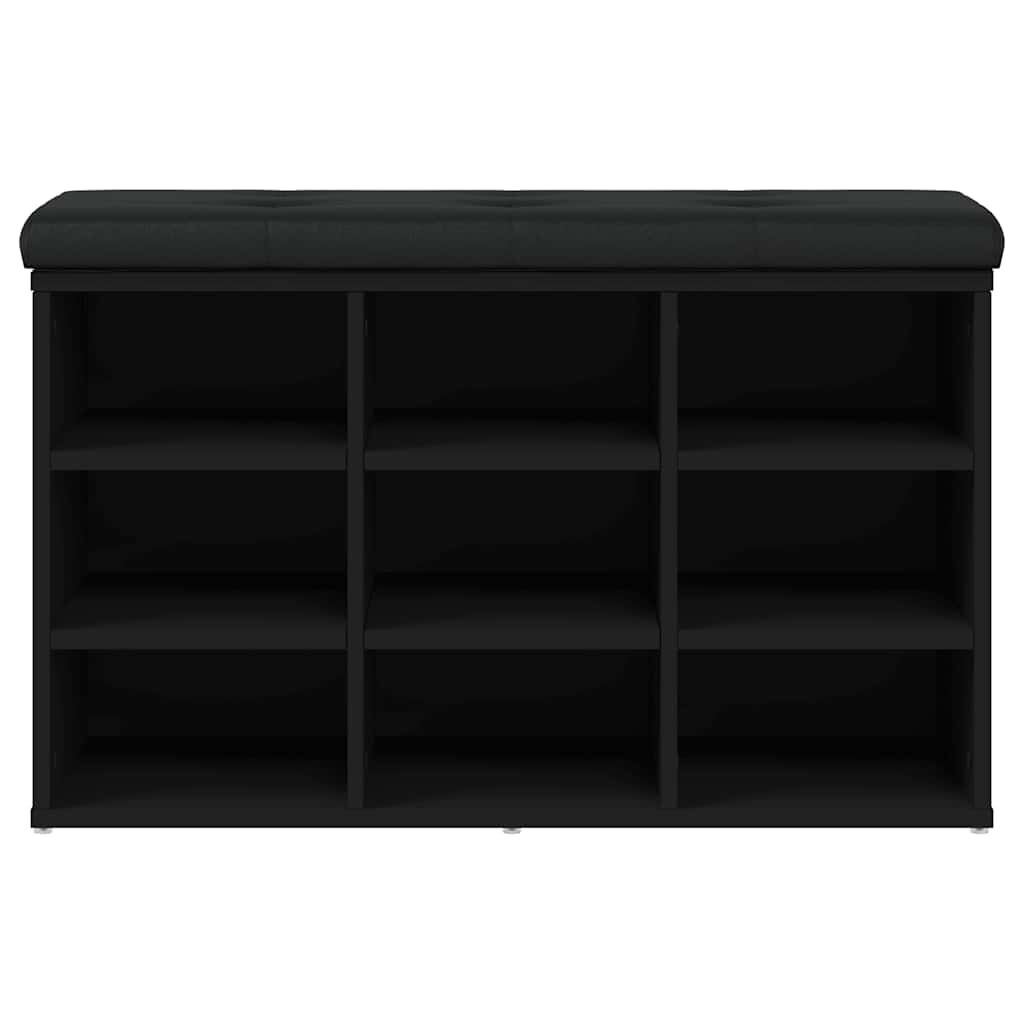 vidaXL Schoenenbank 82x32x50 cm bewerkt hout zwart