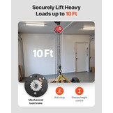 VEVOR Handmatige kettingtakel, draagvermogen 2 T, hefhoogte 3 m, met robuuste haak, G70-ketting, mechanische veiligheidsrem, goederenheffen voor garages, bouwplaatsen, magazijnen, rood