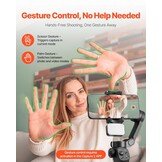 VEVOR Gimbal Stabilisator voor smartphone, 3-assige stabilisatie, voor video-opname, met magnetisch vullicht, gezichtsherkenning, gebarenbesturing