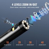 VEVOR Endoscoopcamera met dubbele lens, met halfharde kabel, 15 m, 1080p inspectiecamera met display, 8 + 1 ledverlichting, waterdicht conform IP67, voor auto's en loodgieterswerk, 145 x 85 x 26 mm