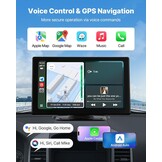 VEVOR Draadloze autoradio, centraal HD-touchscreen, 22,9 cm, compatibel met Apple CarPlay en Android auto, met achteruitrijcamera, spraakbediening, spiegellink, bluetooth, GPS-navigatie, voor auto