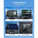 VEVOR Draadloze autoradio, centraal HD-touchscreen, 22,9 cm, compatibel met Apple CarPlay en Android auto, met achteruitrijcamera, spraakbediening, spiegellink, bluetooth, GPS-navigatie, voor auto