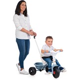 Smoby - Be Fun Blauwe Driewieler - Verstelbare en Afneembare Ouderlijke Wandelstok Tot 95 Cm - Veiligheidsgordel - Vanaf 15 Maanden - Gemaakt in Spanje