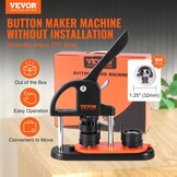 VEVOR Badge Machine 32 mm Badge Press with 500 Consumables, Magic Book and Circle Cutter, Machine for Making Badges Made of Robust Plastic, for Making Pin Badges