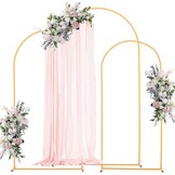 VEVOR 3 Pack 7.4 Inch 6 Feet Arch Backdrop Stand, Stable Structure, Easy Assembly, Gold Metal Stand for Wedding, Birthday Party, Graduation, Party - Maat 7.2ft,6.6ft,6ft