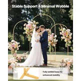 VEVOR 3 Pack 7.4 Inch 6 Feet Arch Backdrop Stand, Stable Structure, Easy Assembly, Gold Metal Stand for Wedding, Birthday Party, Graduation, Party - Maat 7.2ft,6.6ft,6ft