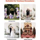 VEVOR 3 Pack 7.4 Inch 6 Feet Arch Backdrop Stand, Stable Structure, Easy Assembly, Gold Metal Stand for Wedding, Birthday Party, Graduation, Party - Maat 7.2ft,6.6ft,6ft