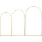 VEVOR 3 Pack 7.4 Inch 6 Feet Arch Backdrop Stand, Stable Structure, Easy Assembly, Gold Metal Stand for Wedding, Birthday Party, Graduation, Party - Maat 7.2ft,6.6ft,6ft