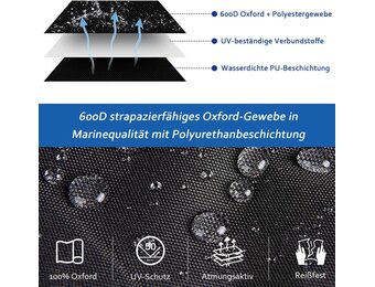 Big Ant 600D bootafdekking, 100% waterdicht, bootzeilen, stofdicht, UV-bestendig bootzeil voor jacht, snelboot, visboot, V-romp, 4 x 40 m