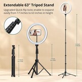 ATUMTEK 12" Ring Light met 160 LED’s en 160 cm Statief, 3 Lichtstanden & 10 Helderniveaus, Dimbare Selfie Ringlamp met Afstandsbediening voor TikTok, YouTube, Livestreams en Fotografie