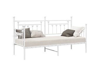 vidaXL Bedframe voor een daybed met hoofdeinde Wit 80 x 200 cm Staal