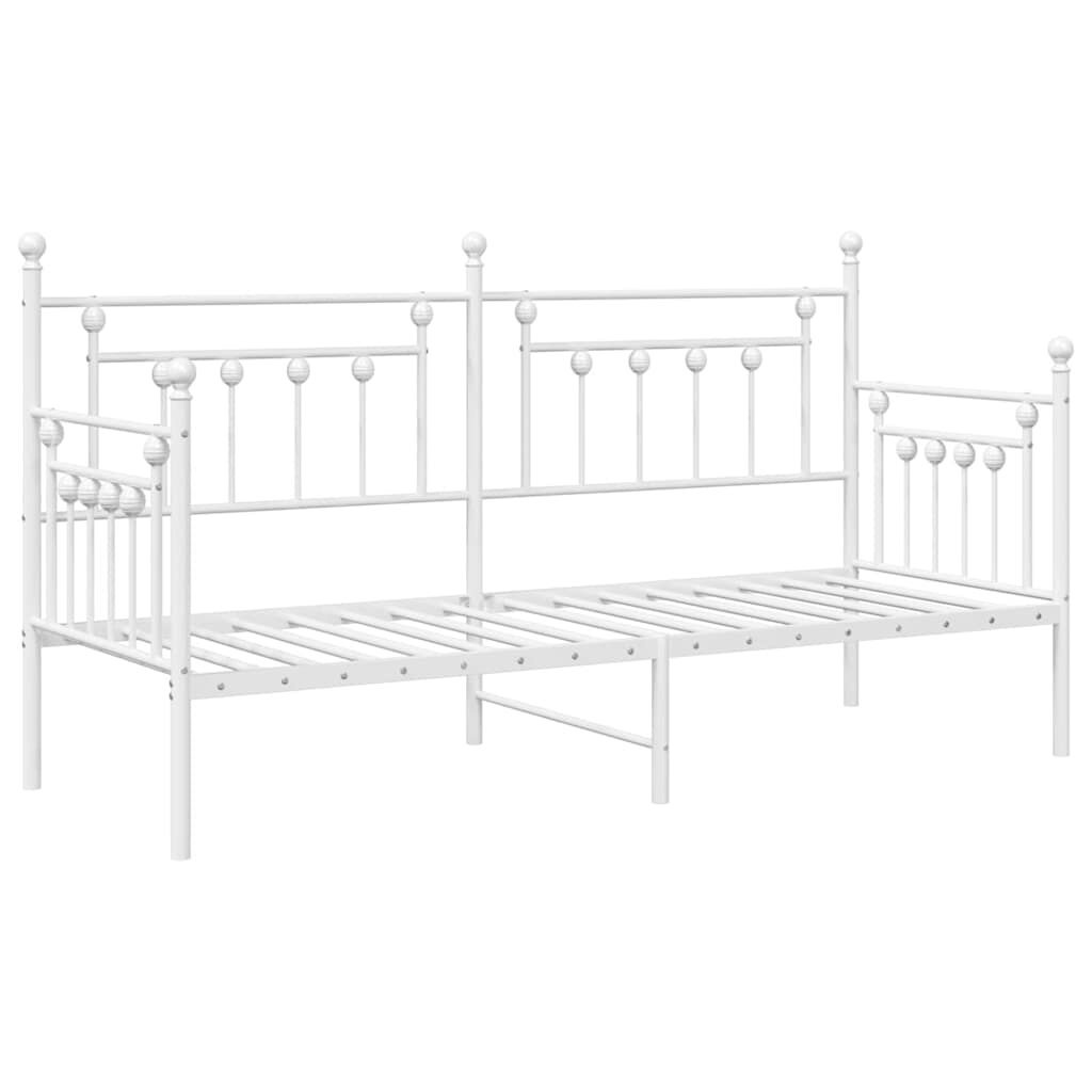 vidaXL Bedframe voor een daybed met hoofdeinde Wit 80 x 200 cm Staal
