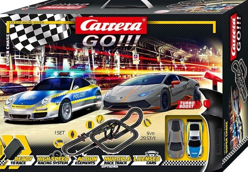 Carrera - 20062577 - Carrera GO!!! Chase 'n Race racebaanset, racebaan met gelicentieerde slotcars, tot 2 spelers, voor kinderen vanaf 6 jaar en volwassenen