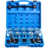 Orion Motor Tech Wiellagertrekkerset, 27-delig, voor silentlagers, gereedschaptrekker, wiellagers, bussen, uit- en plaatsen van rubberen bussen, aslager, trek- en drukhulzenset, staal