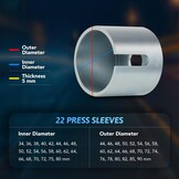 Orion Motor Tech Wiellagertrekkerset, 27-delig, voor silentlagers, gereedschaptrekker, wiellagers, bussen, uit- en plaatsen van rubberen bussen, aslager, trek- en drukhulzenset, staal