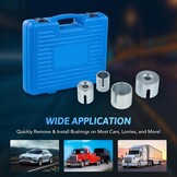 Orion Motor Tech Wiellagertrekkerset, 27-delig, voor silentlagers, gereedschaptrekker, wiellagers, bussen, uit- en plaatsen van rubberen bussen, aslager, trek- en drukhulzenset, staal