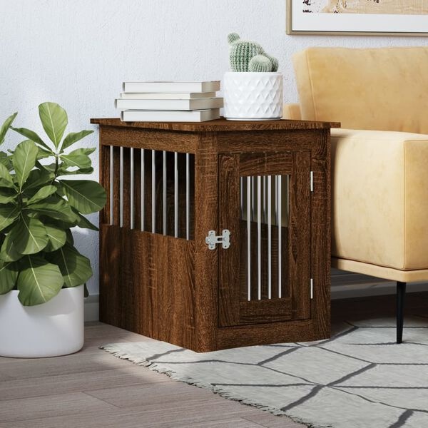 Hondenbench & bijzettafel bruin eiken, 45x62x59 cm - 29% Korting!