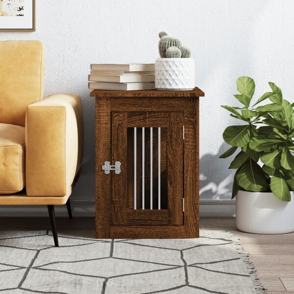Hondenbench & bijzettafel bruin eiken, 45x62x59 cm - 29% Korting!