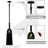 Drakenboot peddel koolstofvezel, verstelbaar 110-132cm, T-greep
