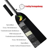 Drakenboot peddel koolstofvezel, verstelbaar 110-132cm, T-greep