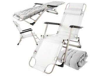 Premium Weerbestendig Tuinligbed - Duurzame Relaxstoel met Matras - 120kg