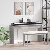 vidaXL Keyboardstand Beton Grijs 120 x 32 x 64 cm Bewerkt hout