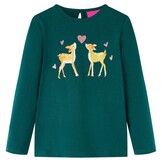 Kindershirt met lange mouwen 104 donkergroen