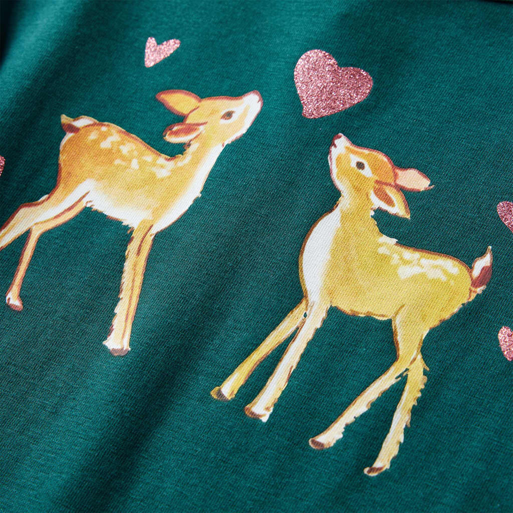 Kindershirt met lange mouwen 104 donkergroen