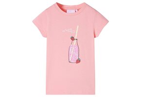 Roze Kindershirt met Aardbeienprint - Maat 116 (5-6 jaar) - 27% Korting
