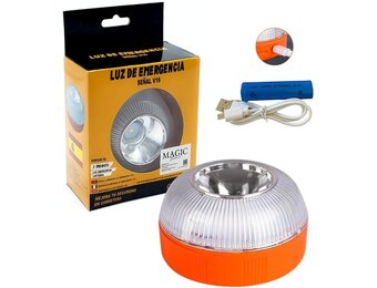 MAGIC SELECT Noodlicht V 16, goedgekeurd door de DGT voor noodgevallen, Noodlamp voor auto en motorfiets, magnetische zaklamp voor voertuigen