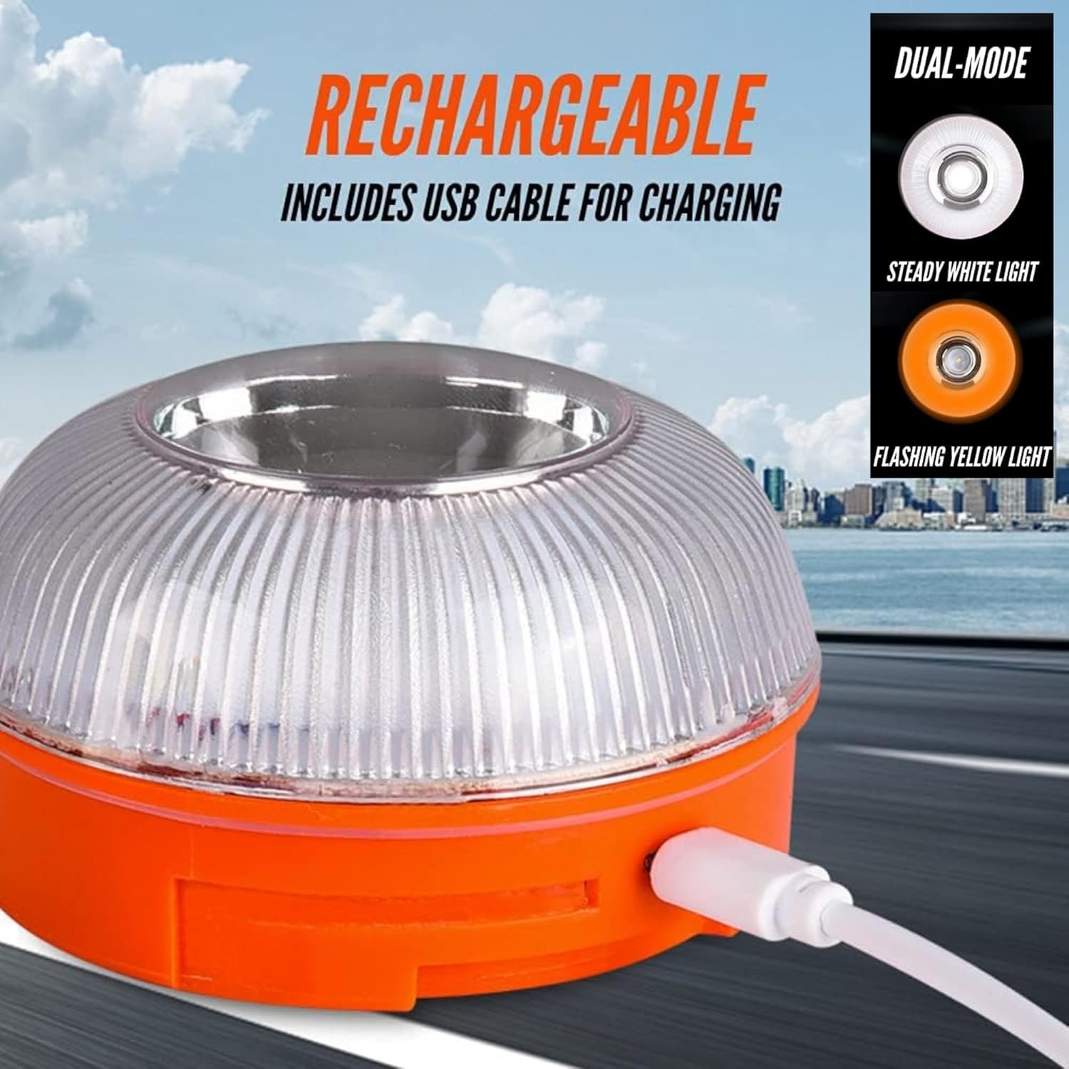 MAGIC SELECT Noodlicht V 16, goedgekeurd door de DGT voor noodgevallen, Noodlamp voor auto en motorfiets, magnetische zaklamp voor voertuigen