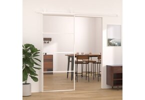vidaXL Schuifdeur 90x205 cm | ESG-glas & Aluminium Wit | 35% Korting
