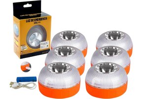 Noodlamp V-16 DGT-goedgekeurd, Set van 6 met USB-lader