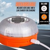 6x Noodlamp V-16, Goedgekeurd door de DGT voor Noodgevallen, voor Auto en Motorfiets, Magnetische Zaklamp voor Voertuigen. Dubbele USB-autolader.