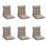 vidaXL Stoelkussens 6 st lage rug oxford stof taupe