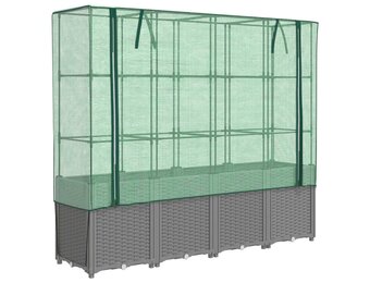 vidaXL Plantenbak verhoogd met kashoes 160x40x153 cm rattanlook