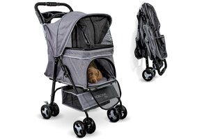 Opvouwbare Hondenbuggy voor Kleine Honden tot 15 kg - 34% Korting!