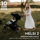 Kinderkraft HELSI 2 Buggy up to 27 kg, Buggy from Birth, Walker with Large Pneumatic Tyres, Reclining Function, Adjustable Parent Handle, Foldable, Underseat Basket, Black