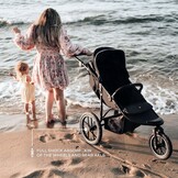 Kinderkraft HELSI 2 Buggy up to 27 kg, Buggy from Birth, Walker with Large Pneumatic Tyres, Reclining Function, Adjustable Parent Handle, Foldable, Underseat Basket, Black