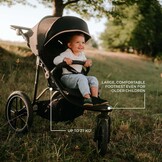 Kinderkraft HELSI 2 Buggy up to 27 kg, Buggy from Birth, Walker with Large Pneumatic Tyres, Reclining Function, Adjustable Parent Handle, Foldable, Underseat Basket, Black