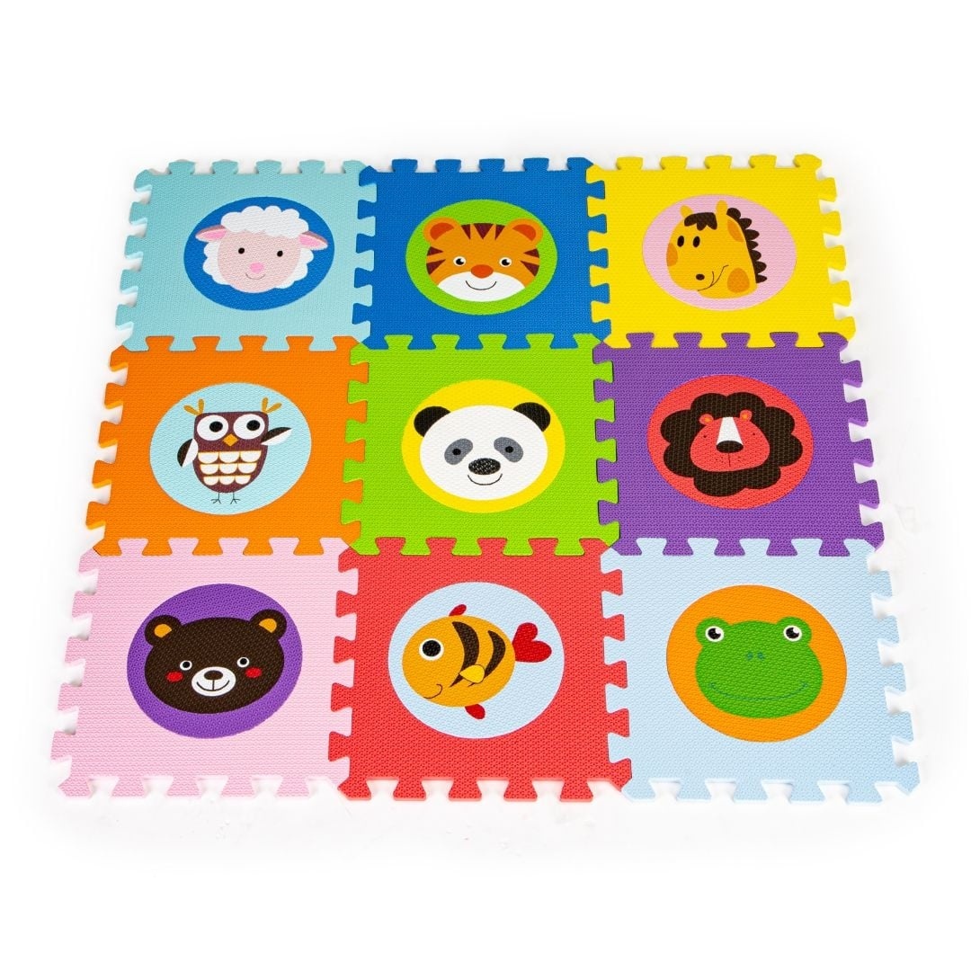 EVA foam mat voor kinderdieren 90x90cm 9 st.