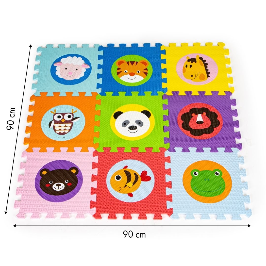 EVA foam mat voor kinderdieren 90x90cm 9 st.