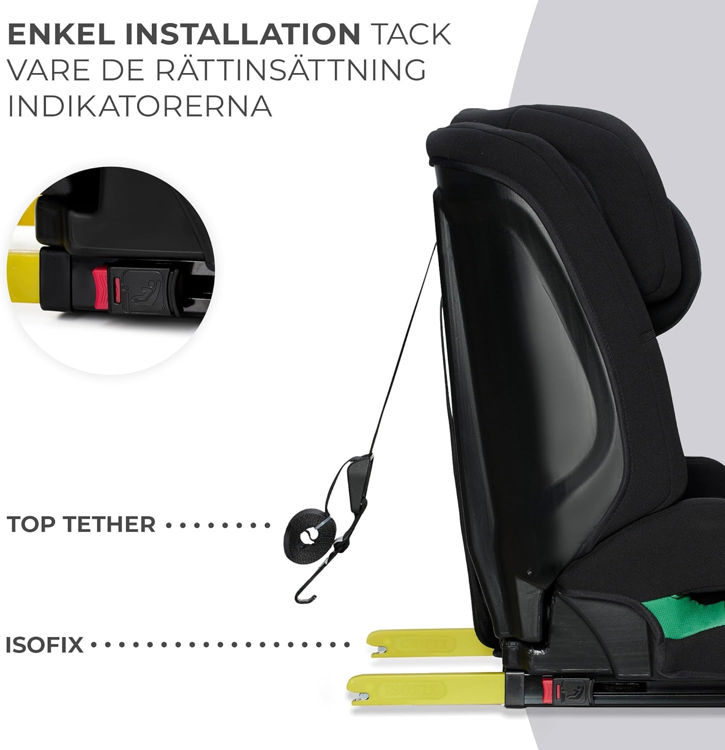 i-Size Autostoel R129 (15m-12jr) met Isofix & Top Tether - Zwart