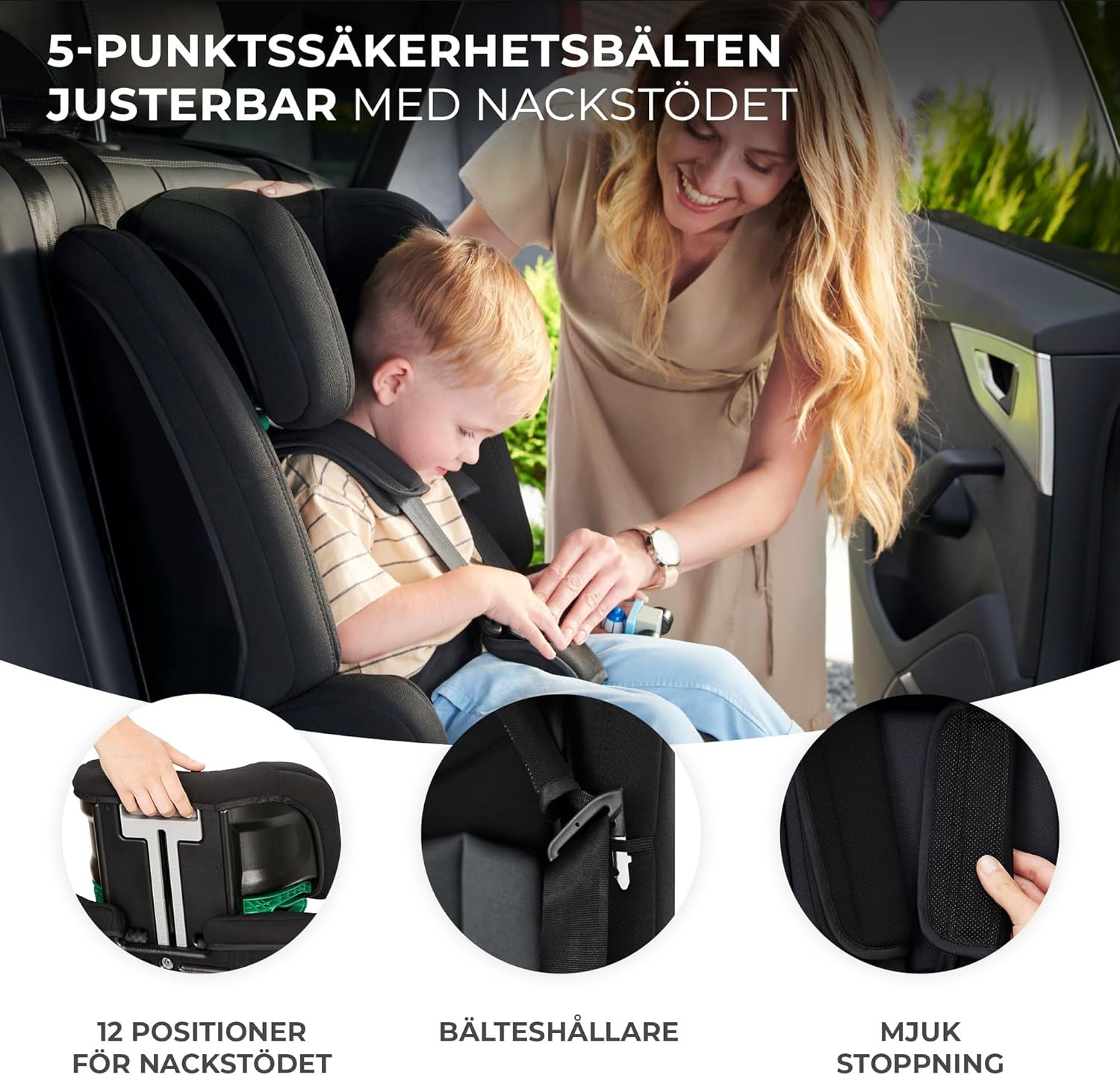 i-Size Autostoel R129 (15m-12jr) met Isofix & Top Tether - Zwart