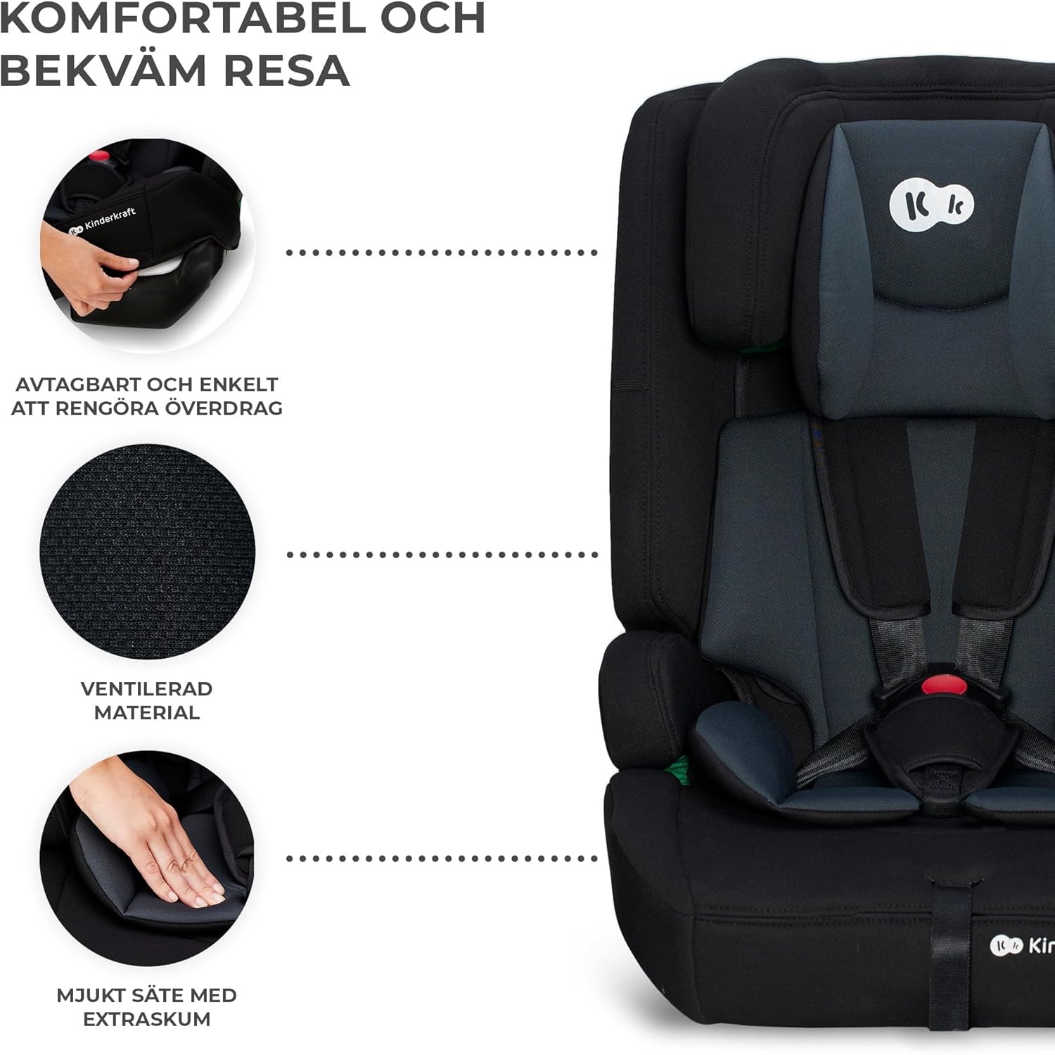 i-Size Autostoel R129 (15m-12jr) met Isofix & Top Tether - Zwart