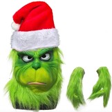 Grinch Latex Masker met Muts & Handschoenen - 33% Korting