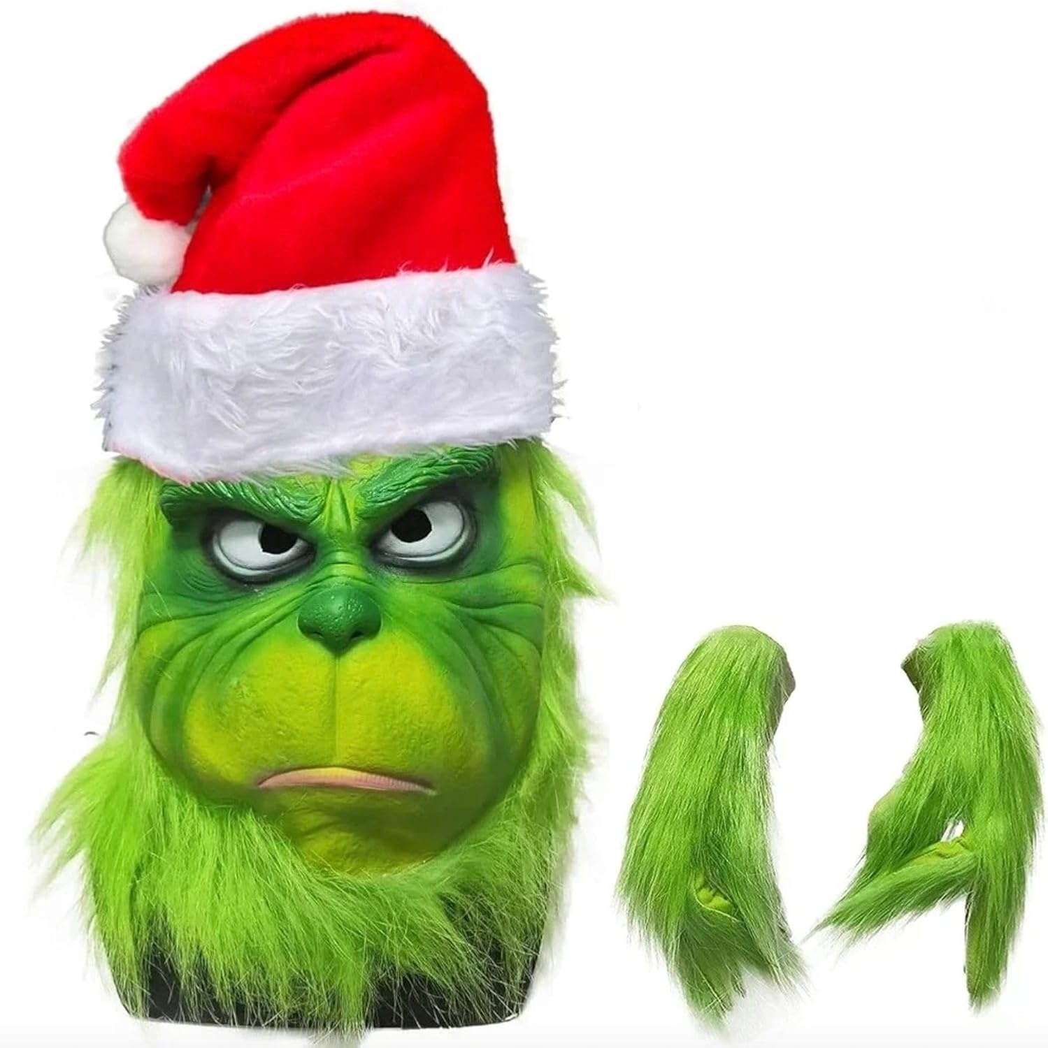 Grinch Latex Masker met Muts & Handschoenen - 33% Korting